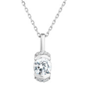 Jemný stříbrný náhrdelník s kamínky 882010.1