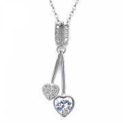 Stříbrný náhrdelník srdce 12037.1