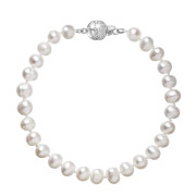 Perlový náramek z říčních perel 823001.1/9266B bílý