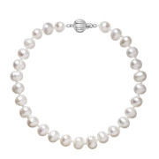 Perlový náramek z říčních perel 823001.1/9272B bílý