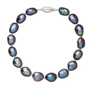 Perlový náramek z říčních perel 823011.3/9271B peacock