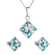 Stříbrný set šperků Swarovski elements 39126.3 turquoise