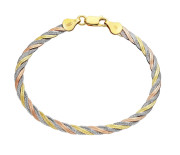 Stříbrný pozlacený náramek pletený 312040009