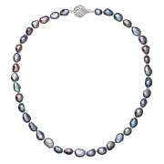 Perlový náhrdelník z říčních perel 822027.3/9264B peacock