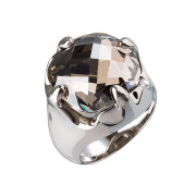 Stříbrný prsten s velkým kamenem 35803.5 šedá