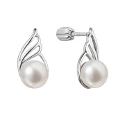 Luxusní perlové náušnice ve tvaru lístečku 21093.1B