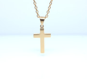 Zlatý náhrdelník křížek z chirurgické oceli WJHC1239.1GD