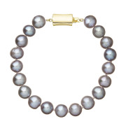 Perlový náramek z říčních perel 923010.3/9267A grey
