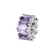 Stříbrný korálek se zirkony Brosway Fancy Magic Purple FMP03