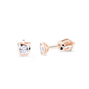 Minimalistické zlaté náušnice s diamanty DZ8007-30-00-X-4