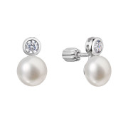 Luxusní perlové náušnice a zirkonem 21089.1B