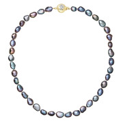 Perlový náhrdelník z říčních perel 922027.3/9270A peacock
