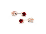Náušnice z růžového zlata se zirkony Z8012R-Ruby Dark