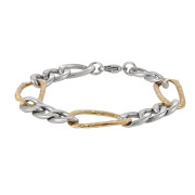 Pánský náramek figaro z chirurgické oceli Genco GBSS231GD