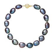 Perlový náramek z říčních perel 923011.3/9272A peacock 