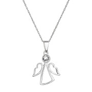 Stříbrný náhrdelník andělíček 32082.1 bílá