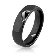 Elegantní černý prsten Cerafi Liscio 110