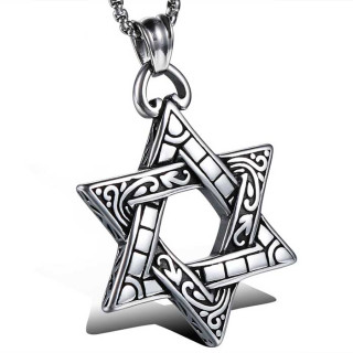Přívěsek Davidova hvězda + ocelový řetízek WJHC122