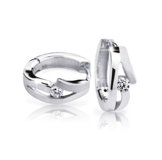 Náušnice kroužky z bílého zlata s diamanty DZ6483-2026-80-00-X-2