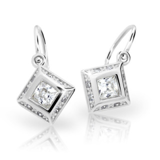 Zlaté dětské náušnice Cutie Jewellery C2501-B CZ White