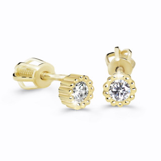 Minimalistické zlaté náušnice s diamantem DZ60236-30-00-X-1
