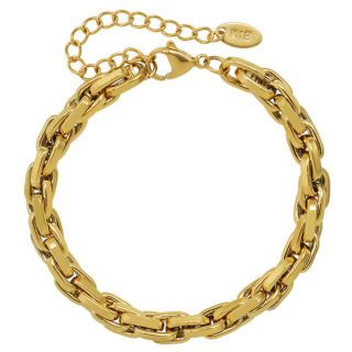 Zlatý ocelový náramek pro ženy WJHB833