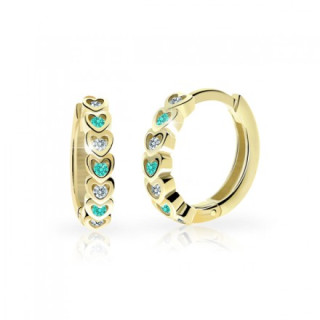 Dětské zlaté náušnice Cutie C3340Z Mint Green