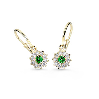 Zlaté dětské náušnice Cutie Jewellery C2749Z-Green