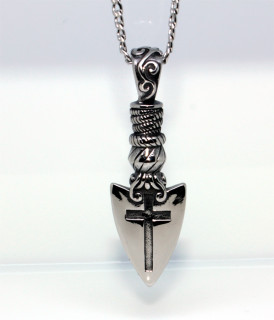 Ocelový přívěsek s řetízkem WJHP0006-štít