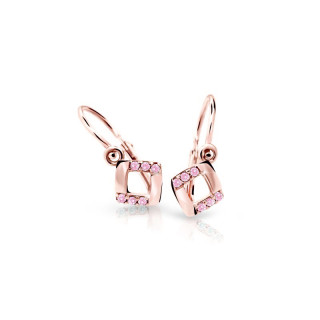 Dětské náušnice růžové zlato C2268R-Pink