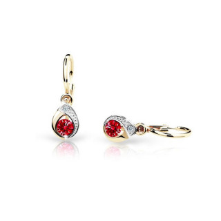 Zlaté zlaté dětské náušnice C1898Z-Ruby Dark