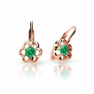Dívčí náušničky C1947R-kl-Emerald Green