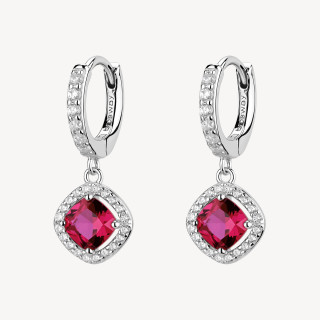 Visací stříbrné náušnice Brosway Fancy Passion Ruby FPR135