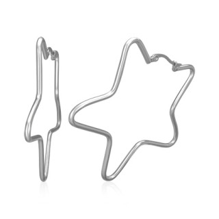 Ocelové náušnice hvězdy SESS0029