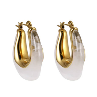 Moderní ocelové náušnice MESS45 - White