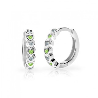 Dětské zlaté naušnice C3340 Peridot Green