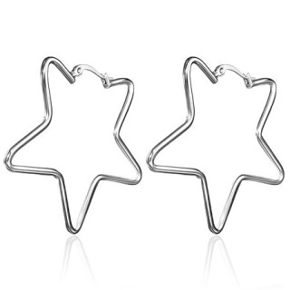 Ocelové náušnice hvězdy SESS0028