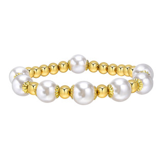 Korálkový pružný náramek s perlami SEBR1487G6