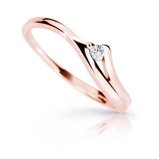 Zlatý prsten z růžového zlata s briliantem Z6818-1718