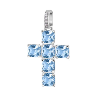 Stříbrný přívěsek křížek Brosway Fancy Cloud Light Blue FCL14