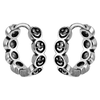 Ocelové náušnice kroužky se smajlíky WJHE1256