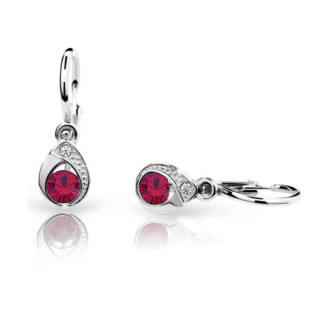 Dětské náušnice z bílého zlata C1898B Ruby Dark