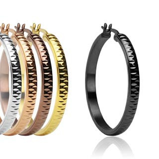 Dámské ocelové náušnice kruhy Spikes-0278