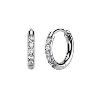 Náušnice kroužky titan s Moissanity SEMTERH01-8ST