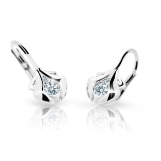 Dívčí zlaté náušnice Cutie C2224B-White