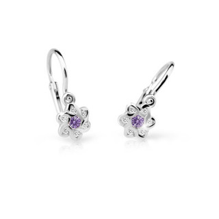Zlaté dětské náušnice Cutie Jewellery C2149B-Ametyst