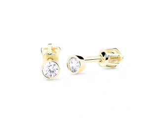 Zlaté diamantové náušnice pecky DZ817Z