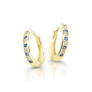 Zlaté náušnice kroužky Cutie Jewellery C3342Z-Blue Dark