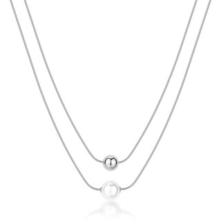 Stylový náhrdelník z chirurgické oceli s perlou Brosway PERFECT BPC46