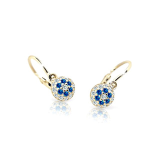 Náušnice pro miminka zlaté Cutie Jewellery C2150Z-Blue dark